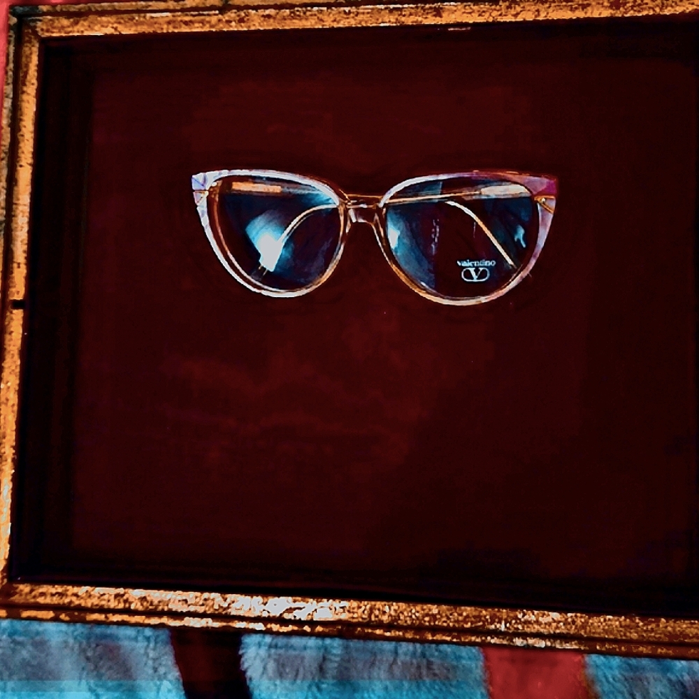 Chic Valentino Glasses with Gold Accents